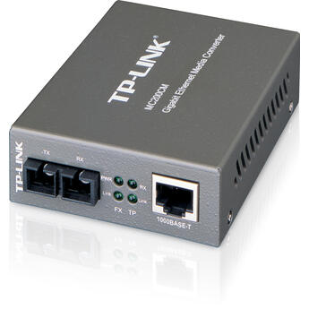 MC200CM TP-LINK MC200CM GigabitEthernet Media Converter, 550m MM Duplex SC Fiber, External Power